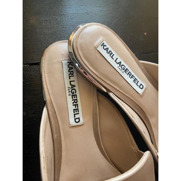 Karl Lagerfeld pink satin embroidered mules, size 6.5 - Picture 4 of 6